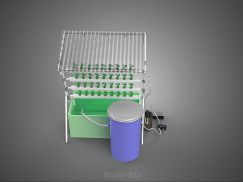 IOT HYDROPONIC PLANT AUTO CONTROL WATER CYCLE PUMP NOZZLE SPRAY 3Dモデル