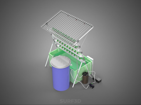 IOT HYDROPONIC PLANT AUTO CONTROL WATER CYCLE PUMP NOZZLE SPRAY 3Dモデル
