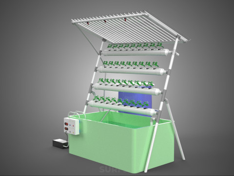 IOT HYDROPONIC PLANT AUTO CONTROL WATER CYCLE PUMP NOZZLE SPRAY 3Dモデル