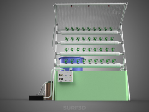 IOT HYDROPONIC PLANT AUTO CONTROL WATER CYCLE PUMP NOZZLE SPRAY 3Dモデル