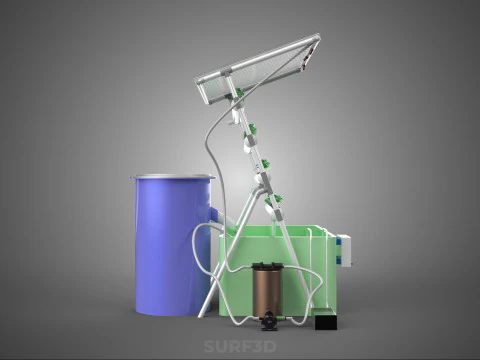 IOT HYDROPONIC PLANT AUTO CONTROL WATER CYCLE PUMP NOZZLE SPRAY 3D Model