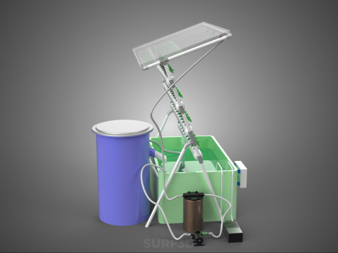 IOT HYDROPONIC PLANT AUTO CONTROL WATER CYCLE PUMP NOZZLE SPRAY 3Dモデル