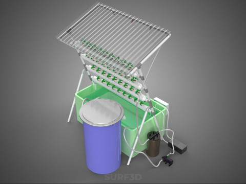 IOT HYDROPONIC PLANT AUTO CONTROL WATER CYCLE PUMP NOZZLE SPRAY 3Dモデル