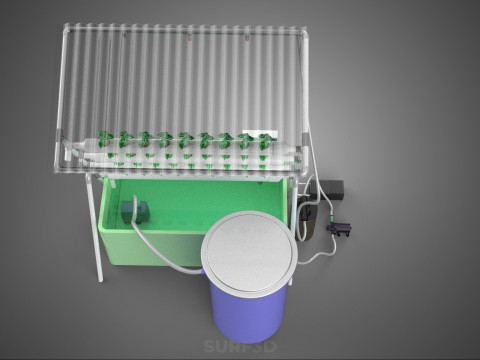 IOT HYDROPONIC PLANT AUTO CONTROL WATER CYCLE PUMP NOZZLE SPRAY 3Dモデル