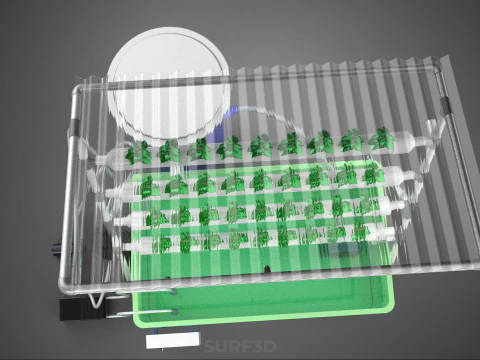 IOT HYDROPONIC PLANT AUTO CONTROL WATER CYCLE PUMP NOZZLE SPRAY 3D Model
