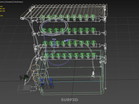 IOT HYDROPONIC PLANT AUTO CONTROL WATER CYCLE PUMP NOZZLE SPRAY 3D Model