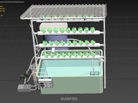 IOT HYDROPONIC PLANT AUTO CONTROL WATER CYCLE PUMP NOZZLE SPRAY 3Dモデル