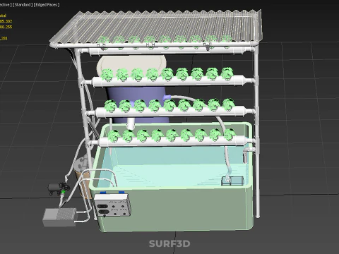 IOT HYDROPONIC PLANT AUTO CONTROL WATER CYCLE PUMP NOZZLE SPRAY 3D Model