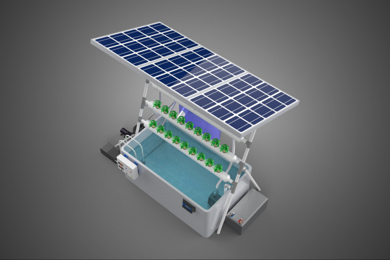 SOLAR PANEL POWERED IOT WATER NUTRIENT CONTROL HYDROPONIC PLANT Model 3D .c4d .max .obj .3ds .fbx .stl .blend 
