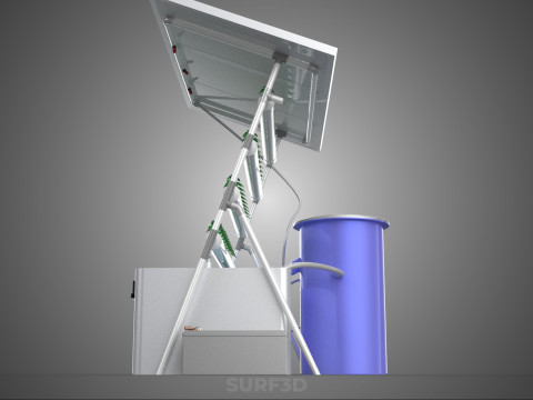 SOLAR PANEL POWERED IOT WATER NUTRIENT CONTROL HYDROPONIC PLANT Model 3D