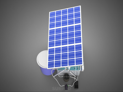 SOLAR PANEL POWERED IOT WATER NUTRIENT CONTROL HYDROPONIC PLANT Model 3D