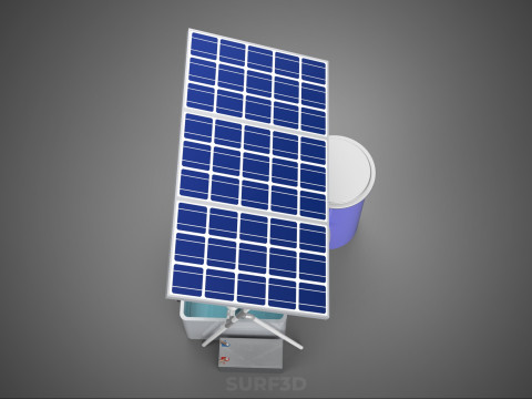 SOLAR PANEL POWERED IOT WATER NUTRIENT CONTROL HYDROPONIC PLANT Model 3D
