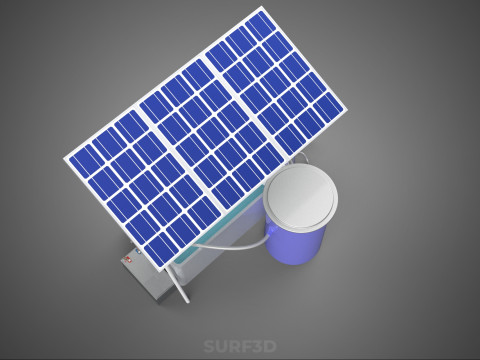 SOLAR PANEL POWERED IOT WATER NUTRIENT CONTROL HYDROPONIC PLANT Model 3D