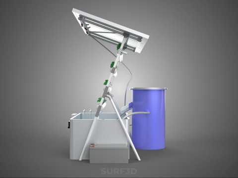 SOLAR PANEL POWERED IOT WATER NUTRIENT CONTROL HYDROPONIC PLANT Model 3D