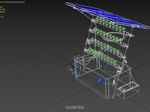 SOLAR PANEL POWERED IOT WATER NUTRIENT CONTROL HYDROPONIC PLANT Model 3D