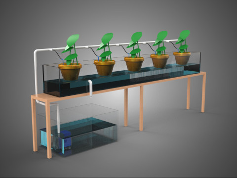 HYDROPONIC GROWTH PLANT FARMING DRIP IRRIGATION SYSTEM GARDENING Model 3D
