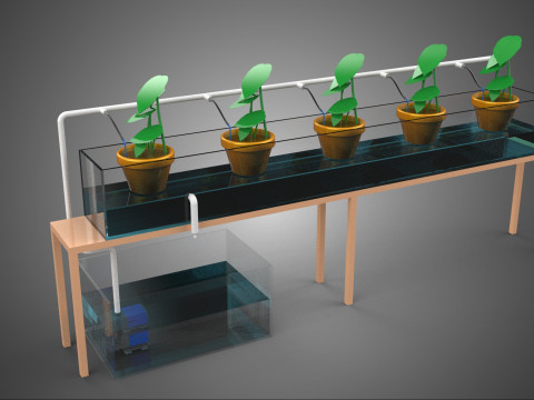 HYDROPONIC GROWTH PLANT FARMING DRIP IRRIGATION SYSTEM GARDENING 3D Model