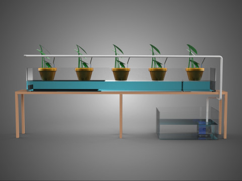 HYDROPONIC GROWTH PLANT FARMING DRIP IRRIGATION SYSTEM GARDENING 3D Model