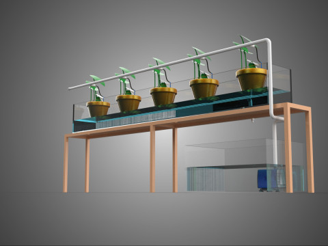 HYDROPONIC GROWTH PLANT FARMING DRIP IRRIGATION SYSTEM GARDENING 3D Model