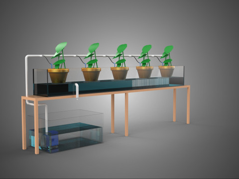 HYDROPONIC GROWTH PLANT FARMING DRIP IRRIGATION SYSTEM GARDENING 3D Model