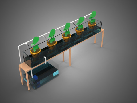 HYDROPONIC GROWTH PLANT FARMING DRIP IRRIGATION SYSTEM GARDENING 3D Model