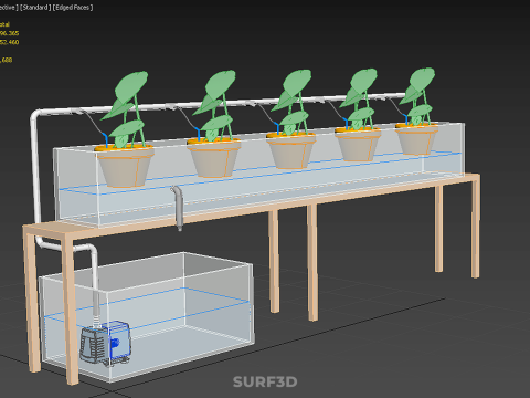 HYDROPONIC GROWTH PLANT FARMING DRIP IRRIGATION SYSTEM GARDENING 3D Model