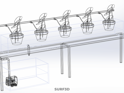 HYDROPONIC GROWTH PLANT FARMING DRIP IRRIGATION SYSTEM GARDENING 3D Model