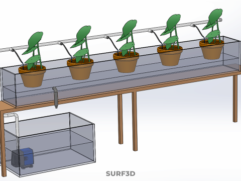 HYDROPONIC GROWTH PLANT FARMING DRIP IRRIGATION SYSTEM GARDENING 3D Model