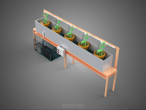 IOT HYDROPONIC PLANT AUTO CONTROL WATER DRIP IRRIGATION SYSTEM 3D Модель
