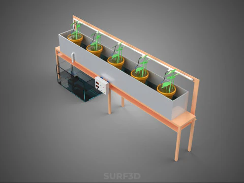 IOT HYDROPONIC PLANT AUTO CONTROL WATER DRIP IRRIGATION SYSTEM 3D Model