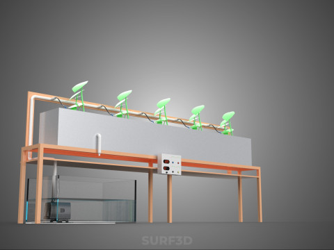 IOT HYDROPONIC PLANT AUTO CONTROL WATER DRIP IRRIGATION SYSTEM 3D Модель