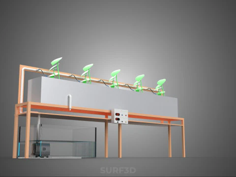 IOT HYDROPONIC PLANT AUTO CONTROL WATER DRIP IRRIGATION SYSTEM 3D Model