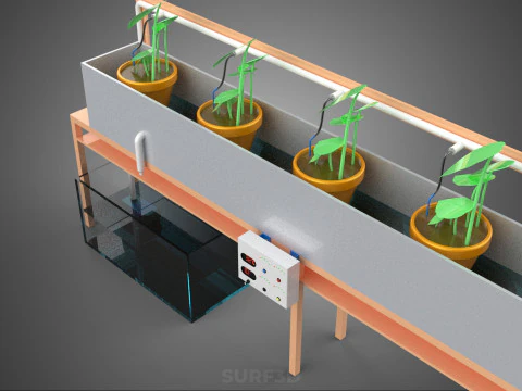 IOT HYDROPONIC PLANT AUTO CONTROL WATER DRIP IRRIGATION SYSTEM 3D Model