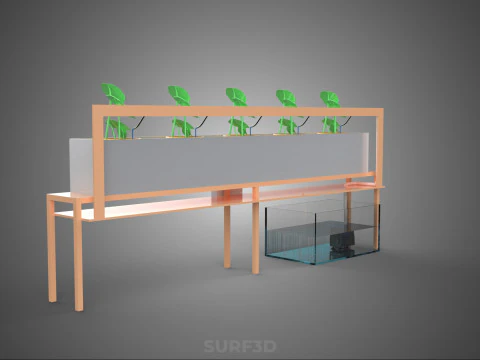 IOT HYDROPONIC PLANT AUTO CONTROL WATER DRIP IRRIGATION SYSTEM 3D Model