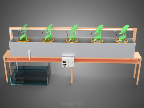 IOT HYDROPONIC PLANT AUTO CONTROL WATER DRIP IRRIGATION SYSTEM 3D Model