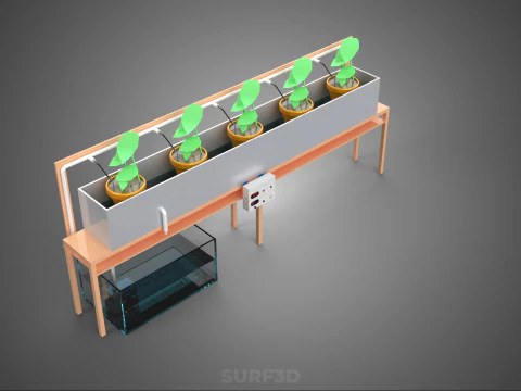 IOT HYDROPONIC PLANT AUTO CONTROL WATER DRIP IRRIGATION SYSTEM 3D Model