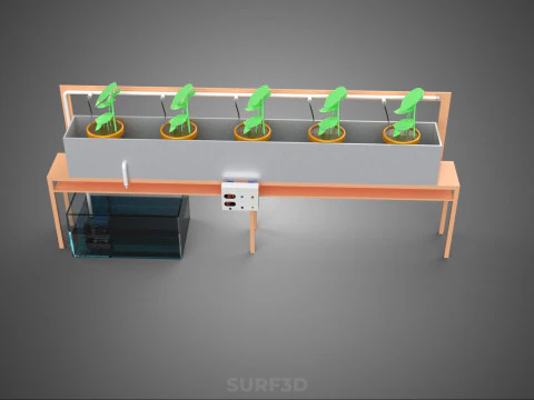 IOT HYDROPONIC PLANT AUTO CONTROL WATER DRIP IRRIGATION SYSTEM 3D Model