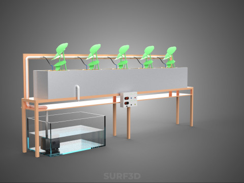 IOT HYDROPONIC PLANT AUTO CONTROL WATER DRIP IRRIGATION SYSTEM 3D Модель