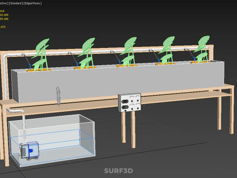 IOT HYDROPONIC PLANT AUTO CONTROL WATER DRIP IRRIGATION SYSTEM 3D Model