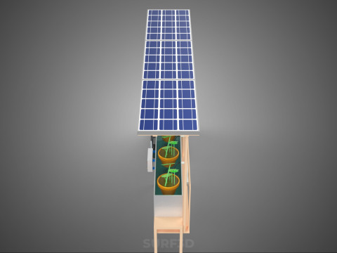 SOLAR PANEL PV IOT WATER DRIP IRRIGATION SYSTEM HYDROPONIC PLANT Model 3D