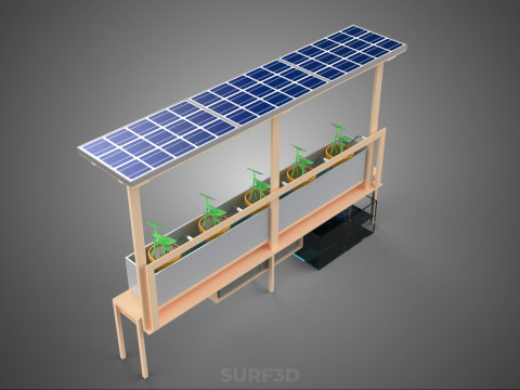 SOLAR PANEL PV IOT WATER DRIP IRRIGATION SYSTEM HYDROPONIC PLANT Model 3D