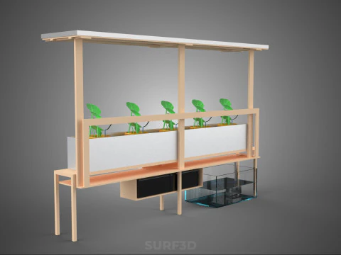 SOLAR PANEL PV IOT WATER DRIP IRRIGATION SYSTEM HYDROPONIC PLANT 3D Model