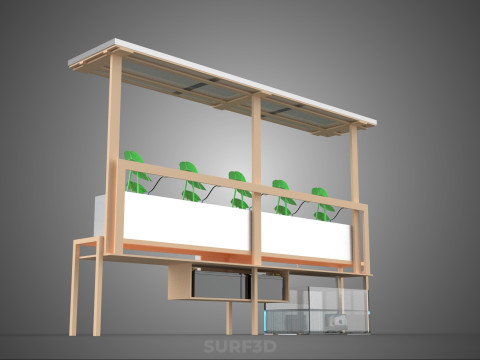 SOLAR PANEL PV IOT WATER DRIP IRRIGATION SYSTEM HYDROPONIC PLANT Model 3D