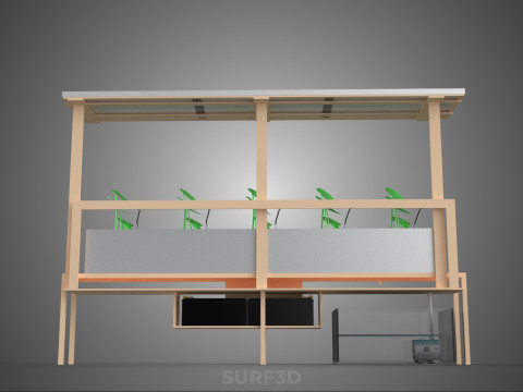 SOLAR PANEL PV IOT WATER DRIP IRRIGATION SYSTEM HYDROPONIC PLANT Model 3D