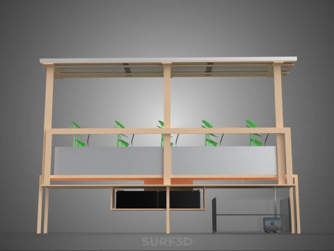 SOLAR PANEL PV IOT WATER DRIP IRRIGATION SYSTEM HYDROPONIC PLANT 3D Model