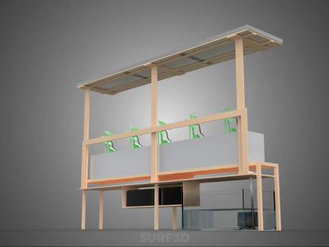 SOLAR PANEL PV IOT WATER DRIP IRRIGATION SYSTEM HYDROPONIC PLANT 3D Model