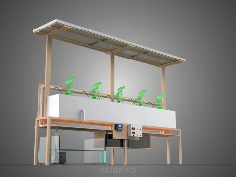 SOLAR PANEL PV IOT WATER DRIP IRRIGATION SYSTEM HYDROPONIC PLANT 3D Model