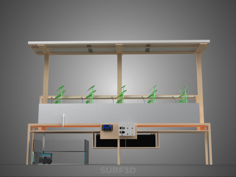 SOLAR PANEL PV IOT WATER DRIP IRRIGATION SYSTEM HYDROPONIC PLANT Model 3D