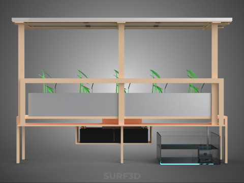 SOLAR PANEL PV IOT WATER DRIP IRRIGATION SYSTEM HYDROPONIC PLANT Model 3D