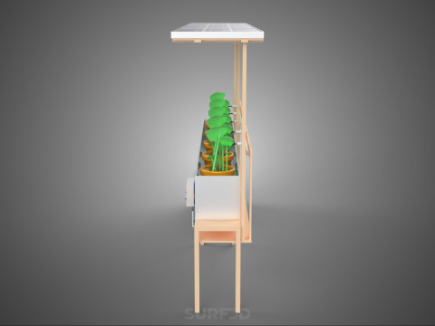 SOLAR PANEL PV IOT WATER DRIP IRRIGATION SYSTEM HYDROPONIC PLANT Model 3D